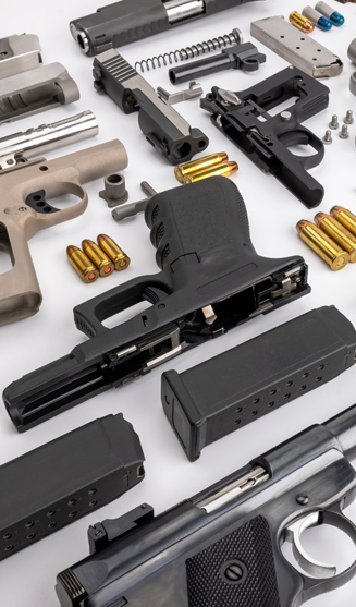 Guns and ammo as example for firearms manufacturing